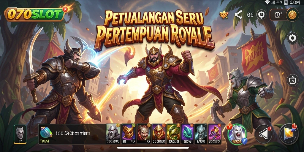 Screenshot utama 070SLOT menampilkan pertempuran intens di arena Battle Royale.