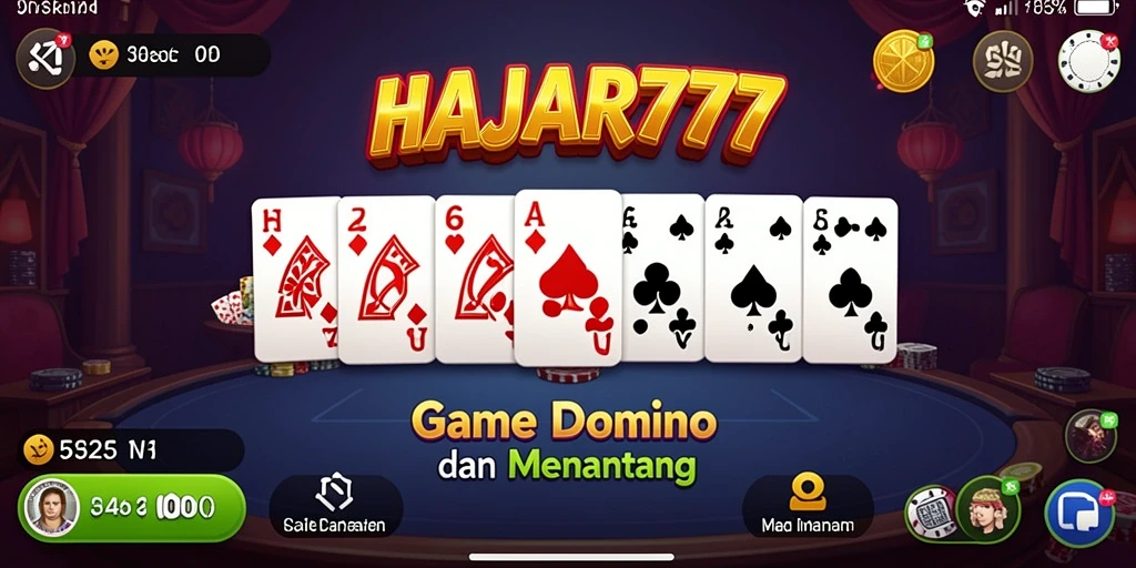 Screenshot gameplay HAJAR777 yang menampilkan serunya bermain Domino.