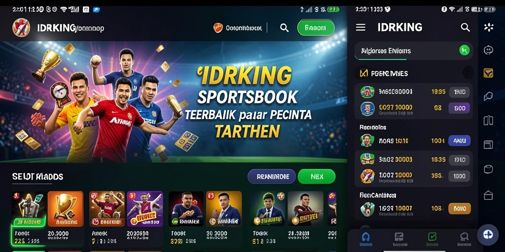 Screenshot menunjukkan antarmuka menarik dari gameplay Sportsbook IDRKING.
