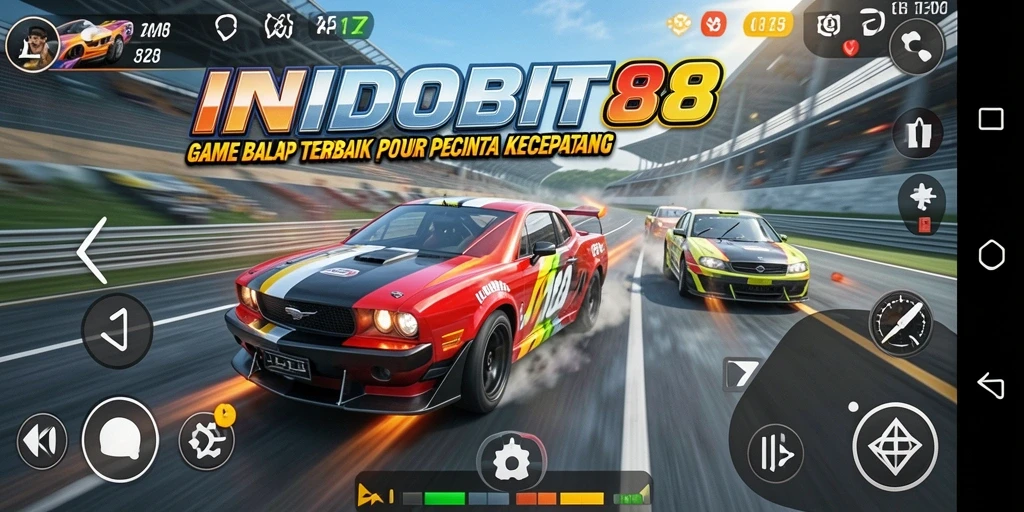 Screenshot INDOBIT88 menampilkan aksi balapan seru dan grafis yang memukau.