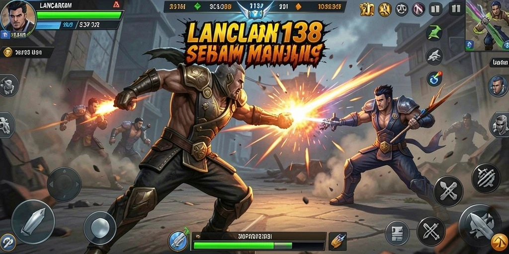 Menggambarkan aksi pertarungan yang menegangkan dalam LANCAR138.