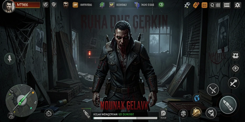 Screenshot gameplay MT966 menampilkan suasana horor yang menegangkan.
