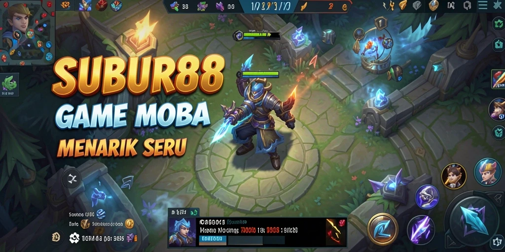 Tampilan gameplay dinamis SUBUR88 saat pertarungan seru di arena.